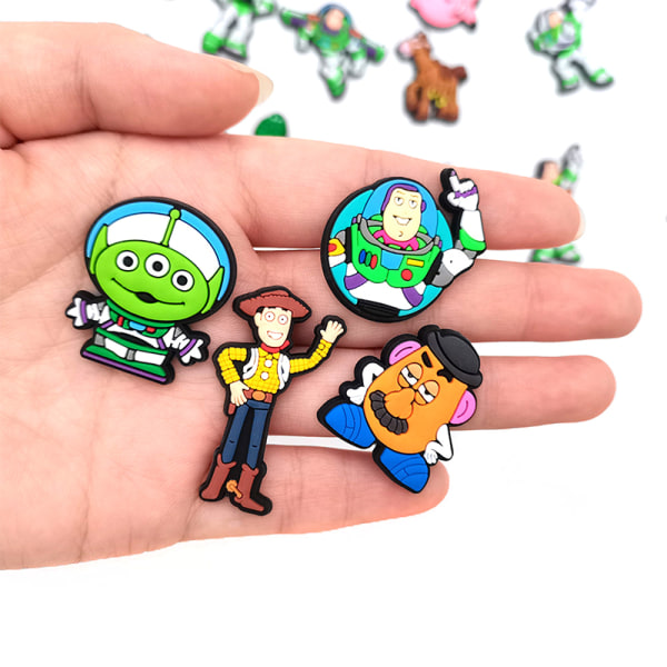 3 stk e Toy Story Bear Pvc Croc Sko Charms Cartoon Diy Sandal A11