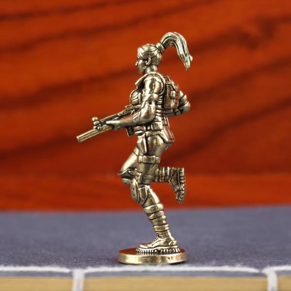 Special Forces Lille Statue Messing Kvindelige Soldater Figurer Ret