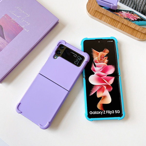 Til Galaxy Z Flip3/4 5G telefontaske aron farve silikone foldebl Black