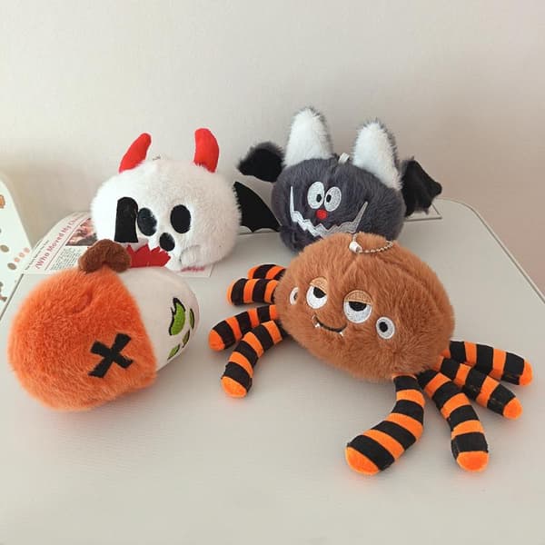 Halloween Tecknad Plysch Nyckelringar Fladdermus Spöke Pumpa Väskberlock B A1