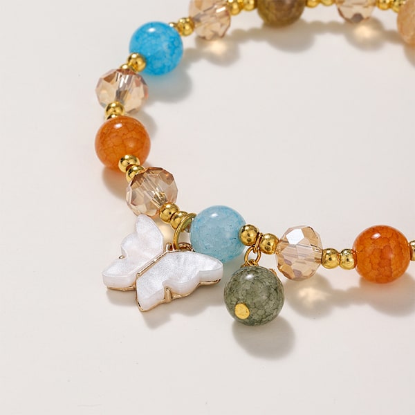 Kvinner Jenter Glassperler Armbånd Butterfly Shape Anheng Damer A7