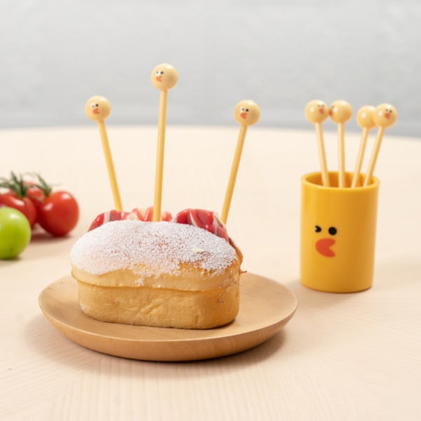 10 stk. Mini-tandstikkere tegneserie børneplukkere frugtgafler i plast B Coffee