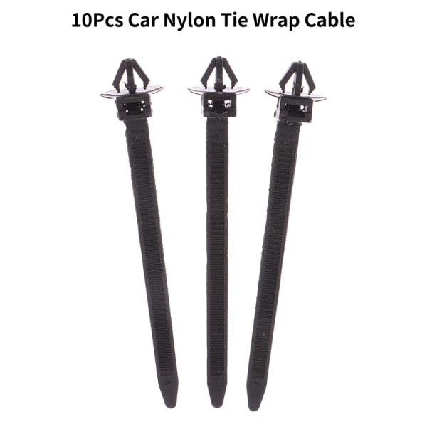 10 kpl Car Nylon Tie Wrap Kaapeli Kiinteät kiinnikkeet Clips Kaapeli nopeasti