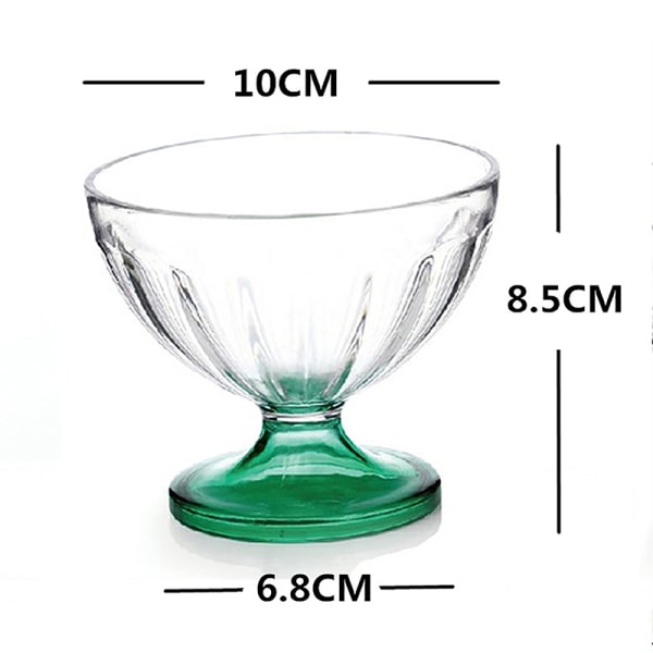 250 ml salladsskål för Dessert Mill Shake Goblet Glass Relief I Green