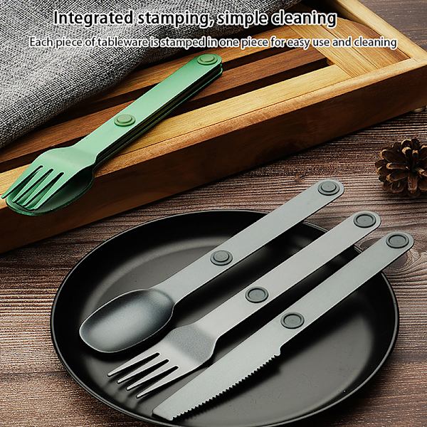 3 STK Bærbar campingutstyr Sett Connect Magnetic Fork Spoon Orange