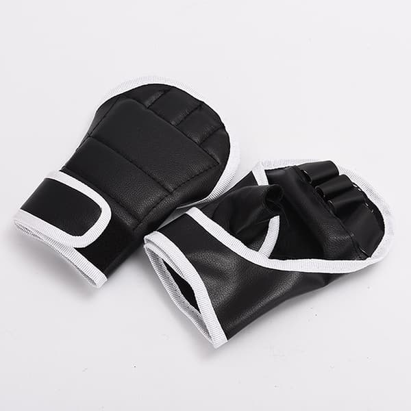Halvfinger boksetræningshandsker Sort 1/2 par fingerløse handsker 1 pair
