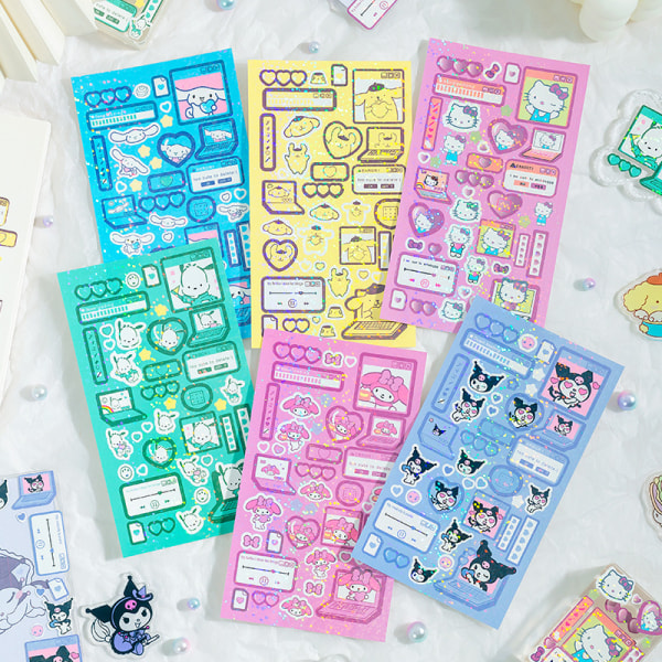 Nya Sanrio Cinnamoroll Melody e Hand Account Stickers Diy A3