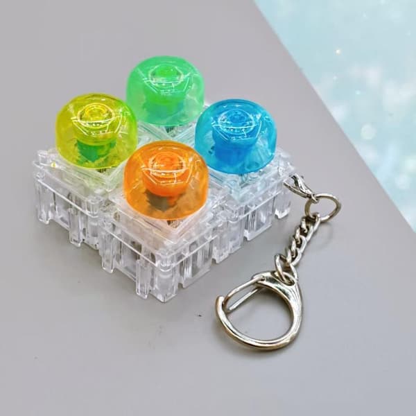 Bärbar Click Fidget Väskberlock Transparent Regnbågsnyckelring T A3