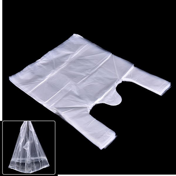 46 stk 15*23cm Plast T-skjorte Bæreposer for Butikker Supermarkeder