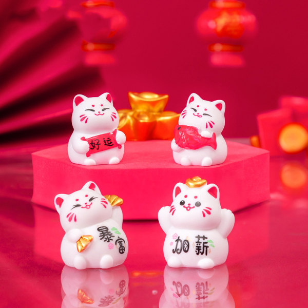 Miniature og Lucky Cat figurer Micro Landscape Resin Ornament 5