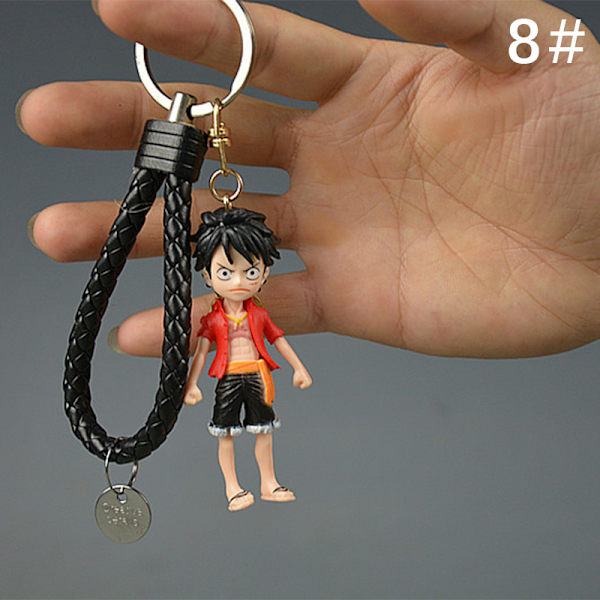 Action One Piece nøkkelring 3D PVC Luffy Zoro Sanji figurmodell 8#