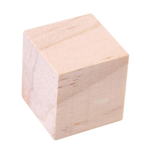 50/200/400 stk. Ufærdige tomme mini DIY træfirkantede klodser 1 cm B50