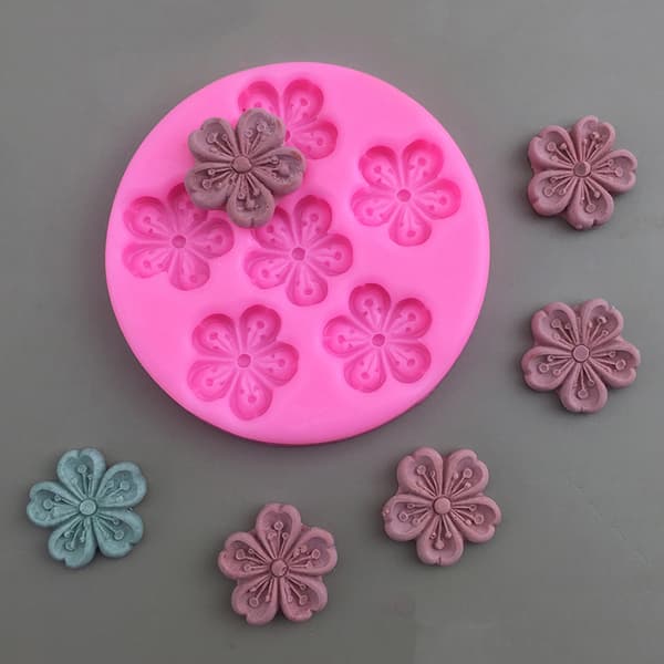 1 stk. Kirsebærblomstferskenblomst Silikonform DIY Kakedekor B D