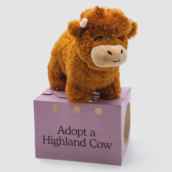Simulering Highland Cow Soft Highland Cow Fluffy Cow Animal Bro With Box