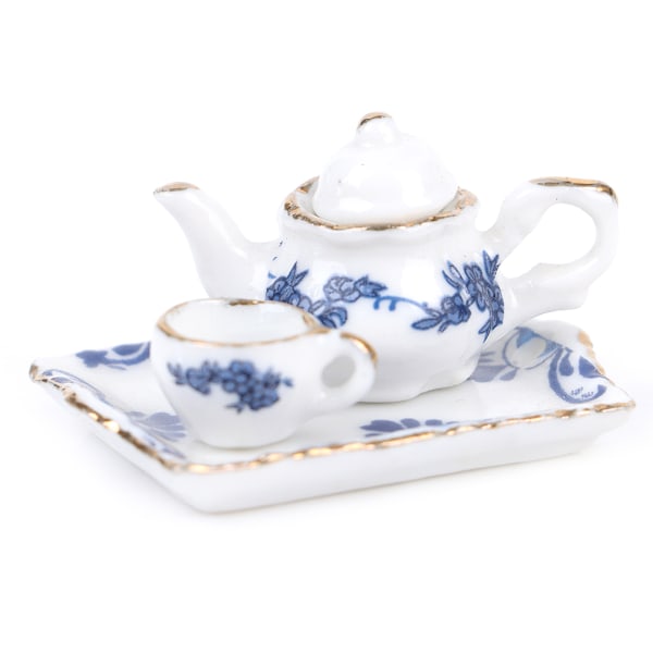6st Dollhouse Miniatyr Dining Ware Porslin Tea Set