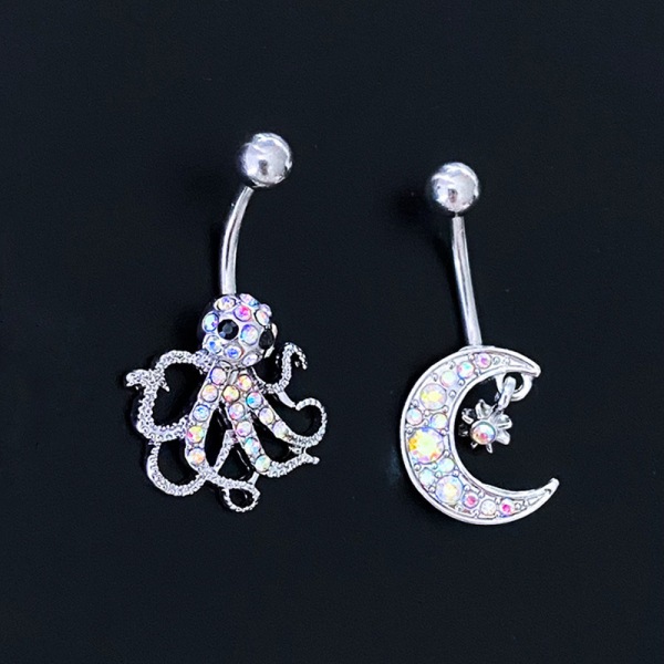 Zircon Starmoon Octopus Belly Navel Piercings Sexy Belly Ring B A1