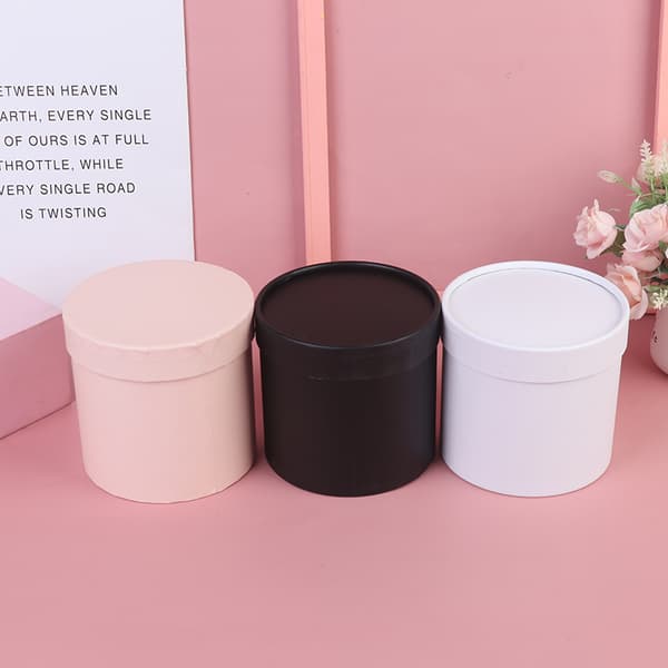 1 st rund blomsterpapperslåda förvaringshink presentförpackning Pink