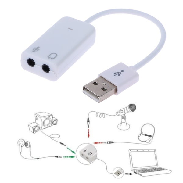 USB 2.0 til stik eksternt USB-lydkort 3D o Headset-mikrofon