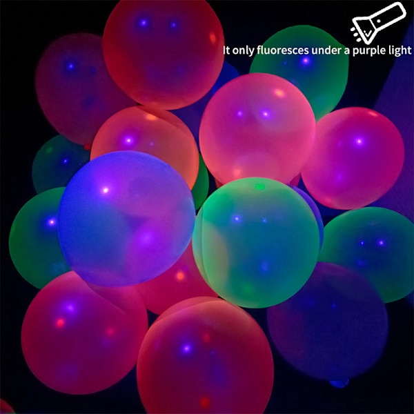 10 st neon glow ballonger återanvändbara glow in the dark ballong del 10PCS