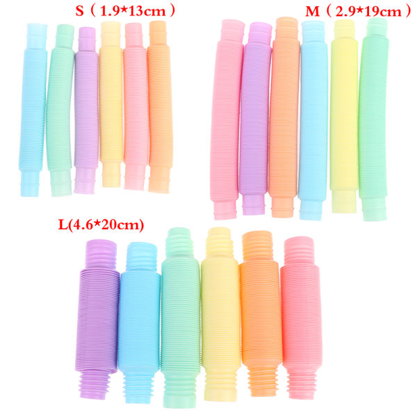 6kpl/ set Mini Pop Tubes Sensory Toy For Kids Antistress Lelut Pl M（2.9*19cm）