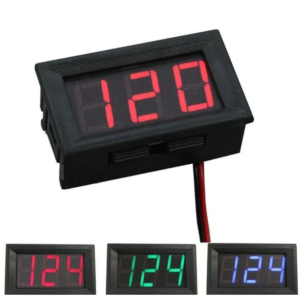 DC 4.5V-30V Vandtæt Digital Voltmeter Volt Spændingsmåler Tes red