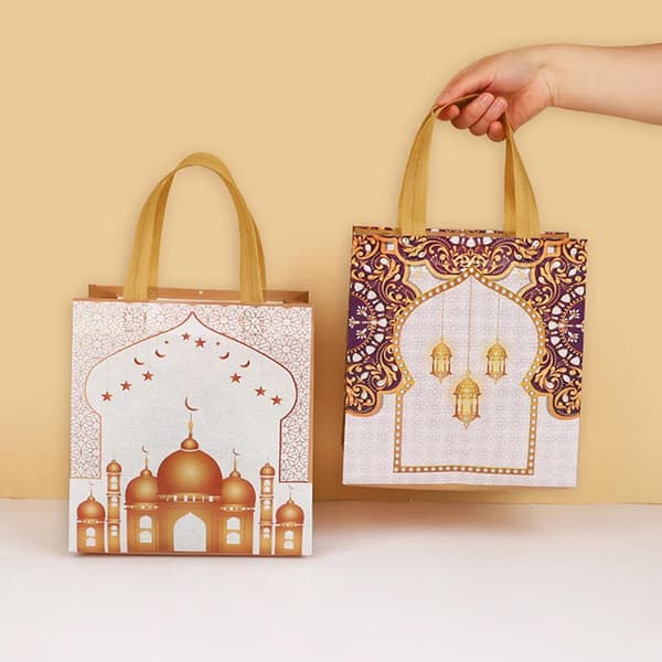 10 st Eid Mubarak presentpåse Nonwoven kakgodisförpackningspåse A2