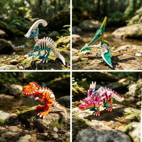Realistisk T-Rex-figur 3D-printad rörlig skrivbordsdekoration A3