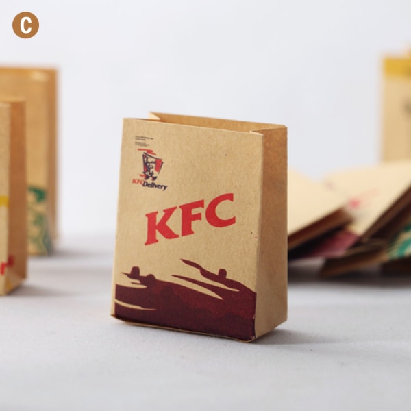 5st Dollhouse Simulation Miniature Hamburger kaffe Fries Pack C