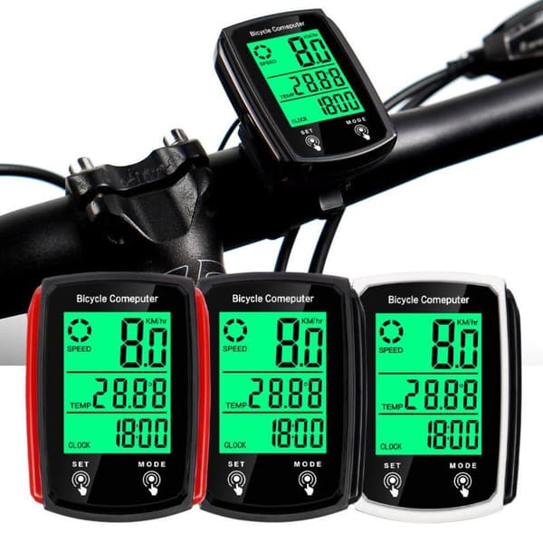 Cykel Kablet Speedometer USB Lysende LCD Kilometertæller Til Landevej Mo Red