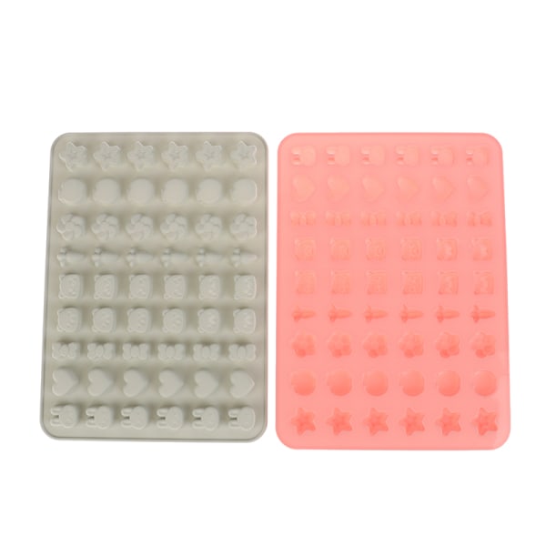 54 håligheter frukt djur silikonform DIY choklad isbit T Pink