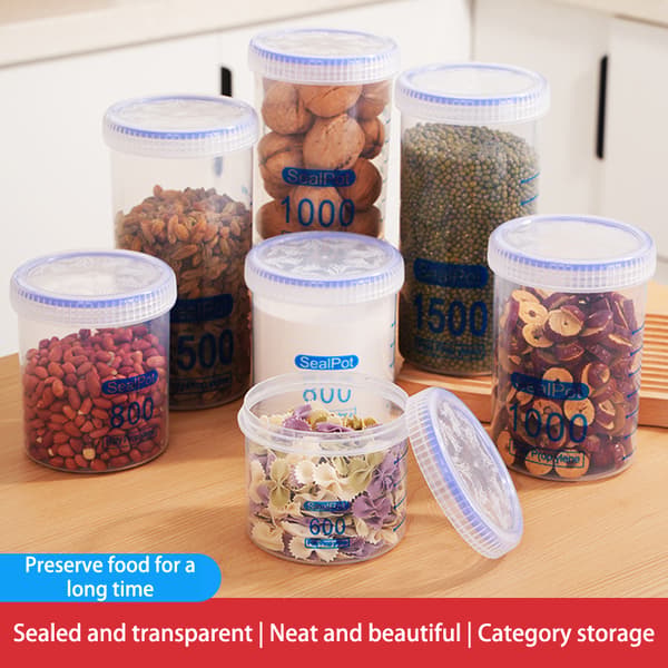 1 st förseglad förvaringslåda transparent kök spannmålsorganisatör St 1000ml