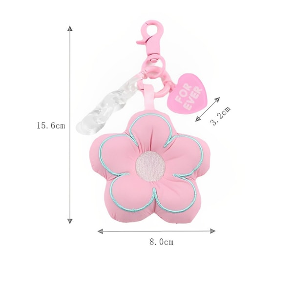 Creative Sakura Fabric Flower Keychain korut Lanyard Girl Boy black