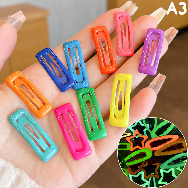 10 STK Candy Color Luminous Star Hårklemmer For Barn Jenter Headw A3
