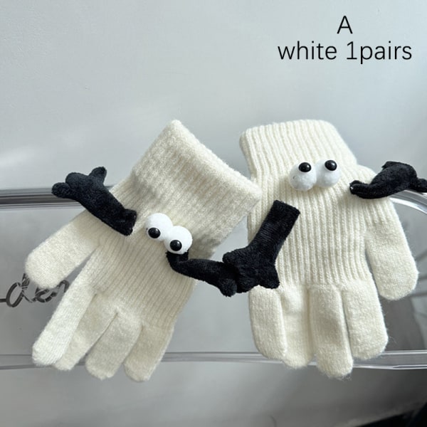 Touch hand i hand magnetiska stickade handskar höst och vinter A