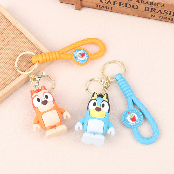 Cartoon Family Doll Creative Car Chain Keychain Bag Pendant Cou Blue