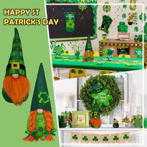 2 st. klöver ansiktslös docka dekoration St. Patrick's Day Party De A