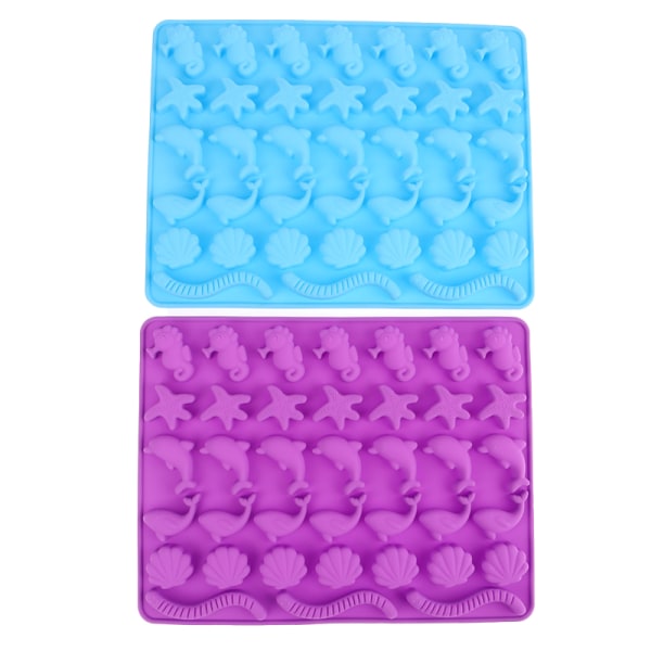 1kpl Multicavity Marine Animal Silicone Chocolate Mold Candy Jel Blue