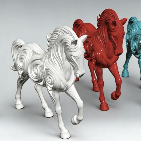 3D-printet hul hestefigur egnet for skrivebord Coffee