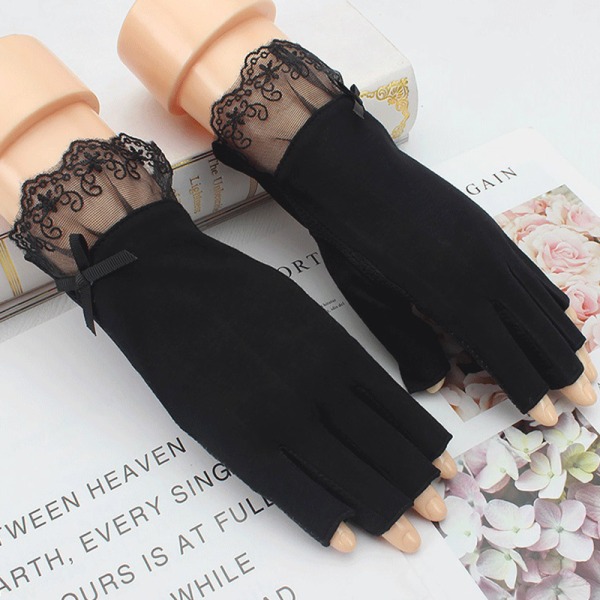 1Pair Anti UV Gloves Shield Glove Fingerless Manicure Nail Art Black