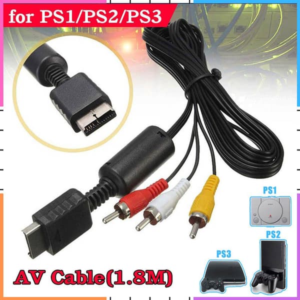 AV-kabel for PS3 PS2 PS1-konsoll o Video Extend Wire Converter 3Pcs