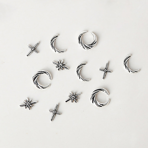 10 stk Star And Crescent Nail Charms Til Nail Art 3d Jewelrys Mo 0692