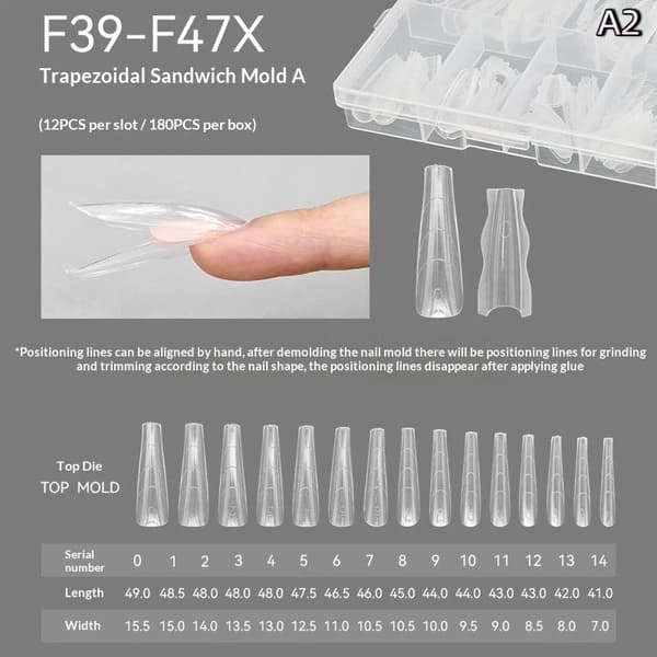 180 kpl Sandwich Dual Nail Forms 15 kokoa pidennykset-Dual Forms T A2