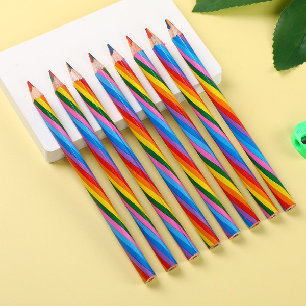 3 kpl / set Kawaii Rainbow Pencil 4 väriä Concentric Gradient Cra A1