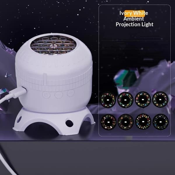 1 sæt LED Ocean Projektor Lys 360° Roterende Dynamisk Natlys A1