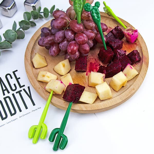 6 kpl Mini Cactus Pick Kid Fruit Fork Bento Box Decor Uudelleenkäytettävä