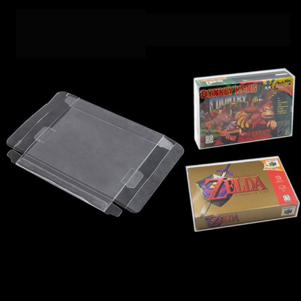 1 ST Clear Transparent Game Cartridge BoxSNES N64 Cartridge Box