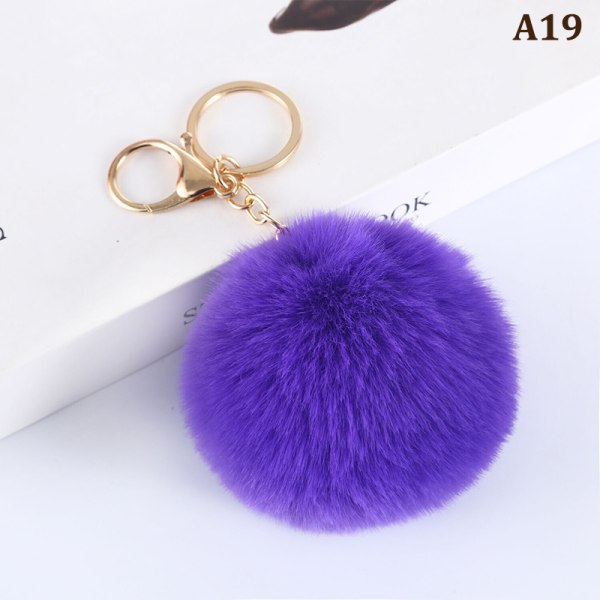 8cm e Key Soft Fluffy Fur Ball Nøglering Fluffy Key Chains Trink A1