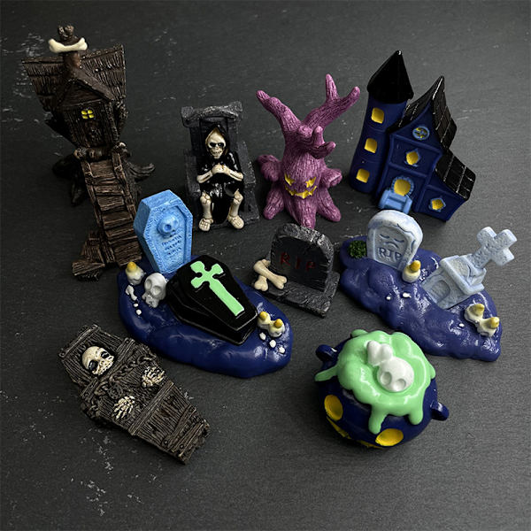 e Halloween Micro Landscape Miniatyrfigurer Kunsthåndverk i harpiks A14