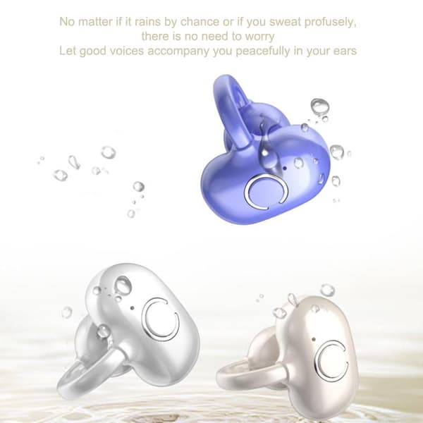 Bluetooth 5.3 Clip On Open Ear Bluetooth-kuuloke HD-äänijohdolla Purple