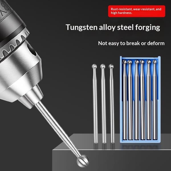 6 stk 0,3-2,3 mm kulefreser HSS smykker gravering utskjæring 2,35 skaft 1.2mm